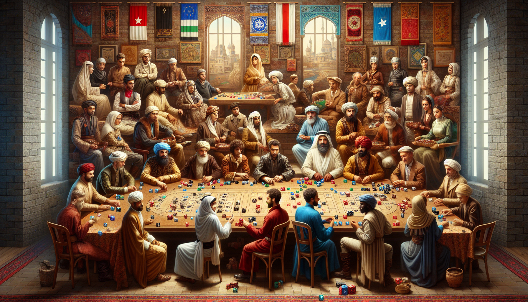 Historical gambling scene